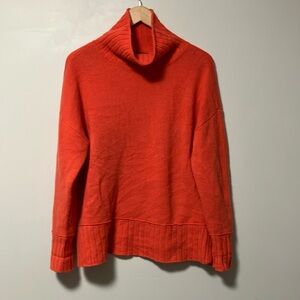 Charter Club Cashmere luxury ribbed Orange Turtleneck Sweater with Relaxed Fit